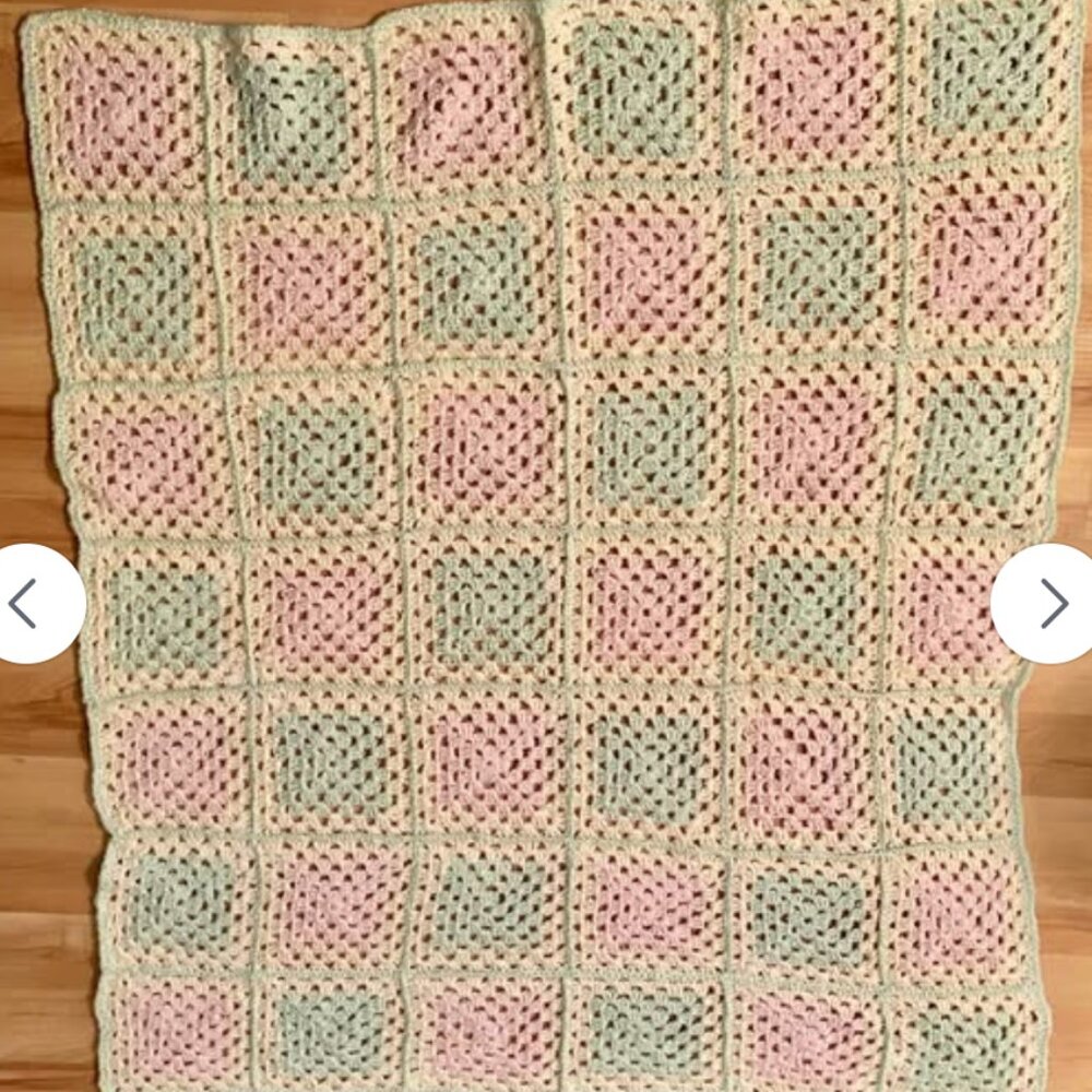 Granny Square Crochet Cottagecore Fairy Coquette Blanket Throw Afgan 48" X 41"